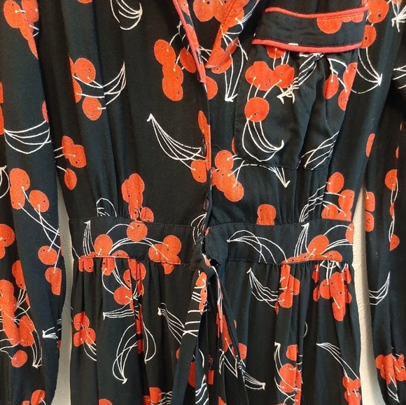 Vintage 70s Cherry 🍒 Wrap Dress 5/XXS - Picture 6 of 12